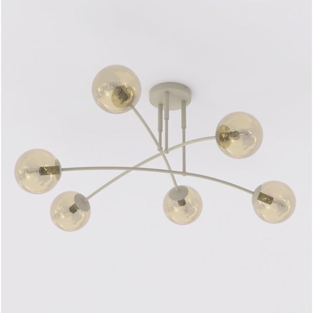 EMIBIG 1686/6 PREGOS 6 MOKKA MIODOWY LAMPA SUFITOWA