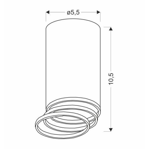 CANDELLUX 2228150 TUBA LAMPA SUFITOWA CZARNY 1X15W GU10 ŚR. 5,5 CM
