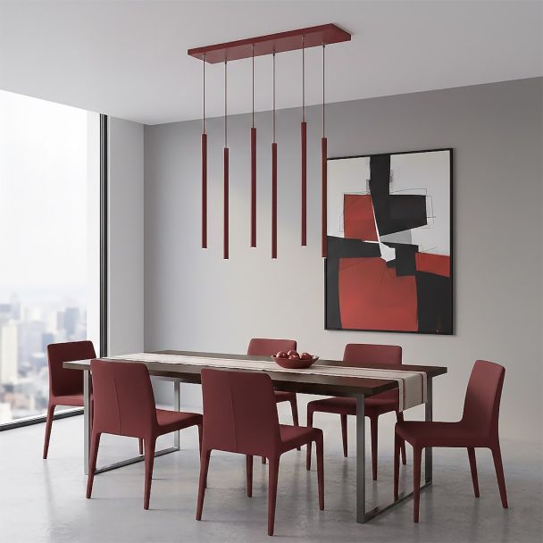 EMIBIG 1647/6 SELTER 6 BURGUNDY LAMPA WISZĄCA