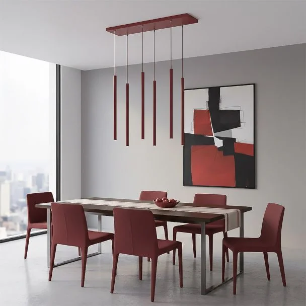 EMIBIG 1647/6 SELTER 6 BURGUNDY LAMPA WISZĄCA