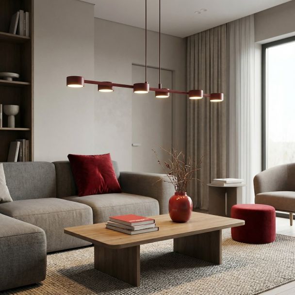 EMIBIG 1706/6 MEGARA 6 BURGUNDY Lampa wisząca