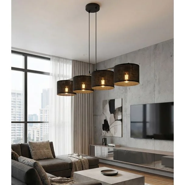 EMIBIG 1655/4 ECO 4 BL BLACK LAMPA WISZĄCA