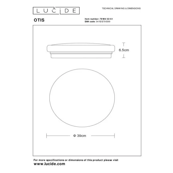 LUCIDE OTIS 79199/32/61 LAMPA SUFITOWA - NOWOCZESNA