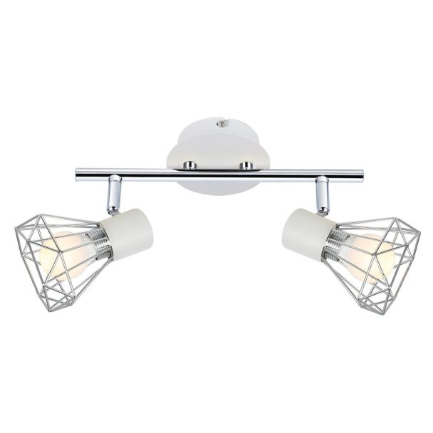 CANDELLUX 92-61348 VERVE LISTWA 2X40W E14 BIAŁY ABAŻUR CHROM
