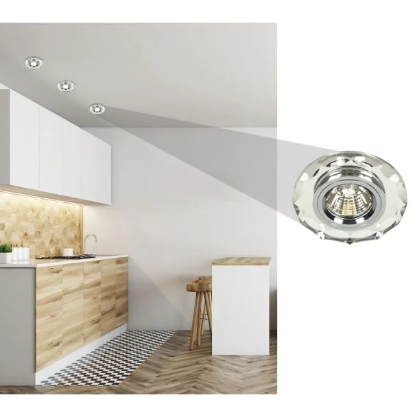 CANDELLUX 2230613 SS-12 CH/WH MR16 CHROM OPR. STROP. STAŁA OKRĄGŁA SZKŁO BEZBARWNE
