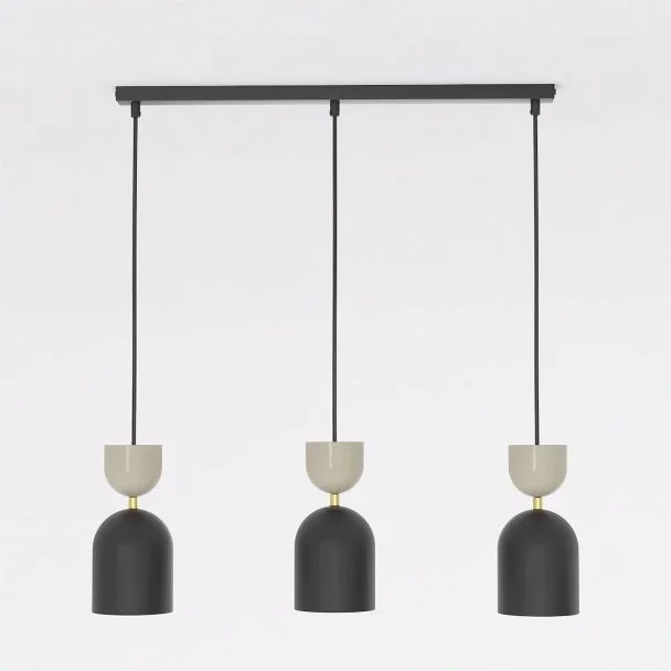 EMIBIG 1738/3 GAUDI 3 BLACK MOKKA Lampa wisząca