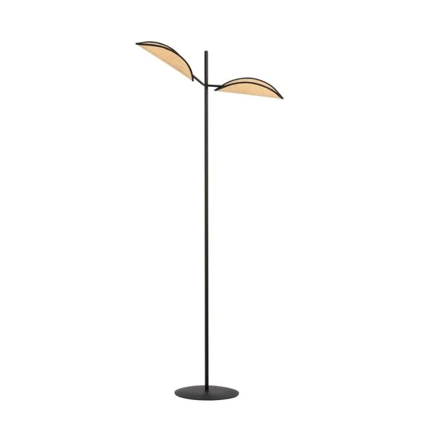 EMIBIG 1160/LP2 LAMPA PODŁOGOWA VENE LP2 BLACK/RATTAN