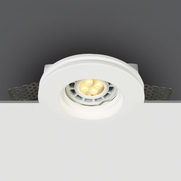 ONE LIGHT 10105GT1 Milia biały gipsowy wpust z oprawką GU10 MR16 50W