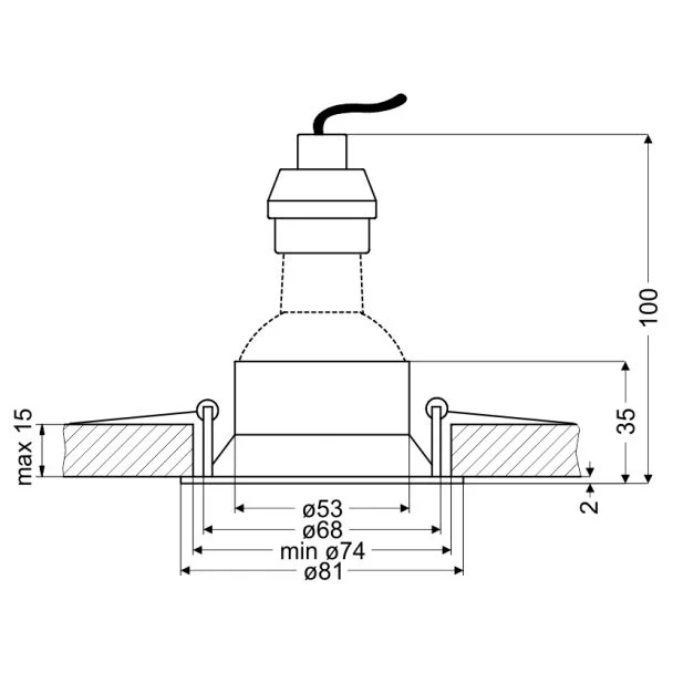 CANDELLUX 2268736 SA-12 BL GU10 MAX 35W 230V oczko sufitowe lampa sufitowa kolor niebieski aluminiowa
