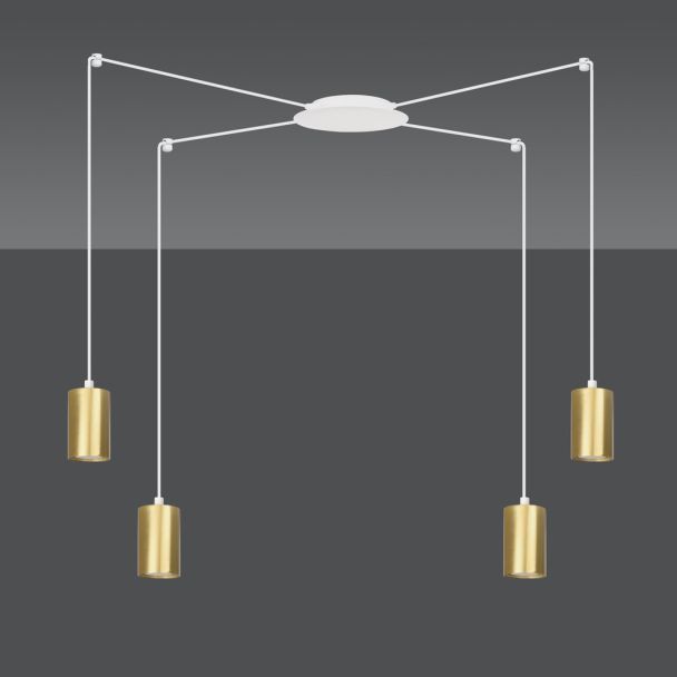 EMIBIG 527/4 LAMPA WISZĄCA TRAKER 4 WH/GOLD