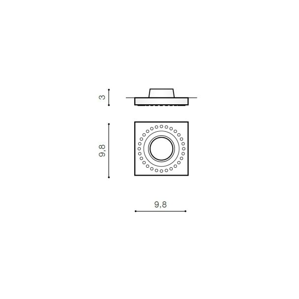 AZZARDO AZ1615 SIMON SQUARE BLACK TECHNICAL DOWNLIGHT BLACK
