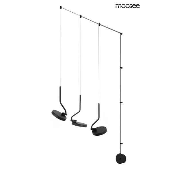 MOOSEE MSE010100385 lampa ścienna FLAT 3 czarna