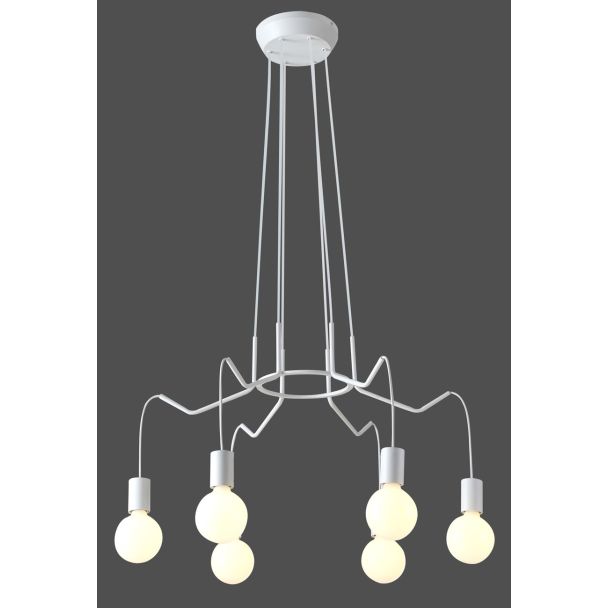 CANDELLUX 36-71026 BASSO LAMPA WISZĄCA 6X40W E27 BIAŁY MATOWY