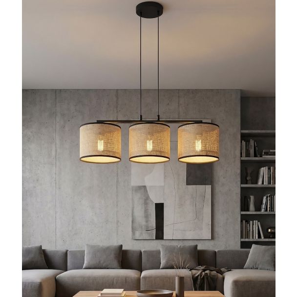 EMIBIG 1654/3 ECO 3 BL RATTAN LAMPA WISZĄCA