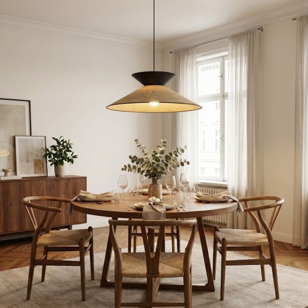 EMIBIG 1768/1 SOFTA 1 RATTAN BLACK Lampa wisząca