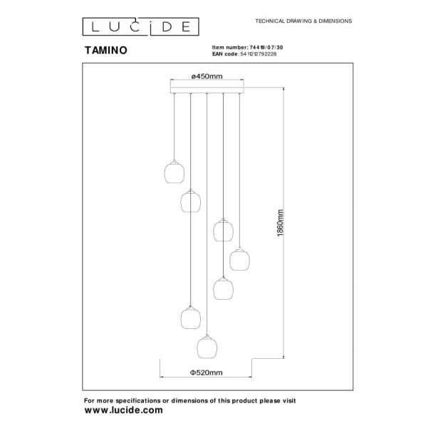 LUCIDE TAMINO 74419/07/30 lampa wisząca