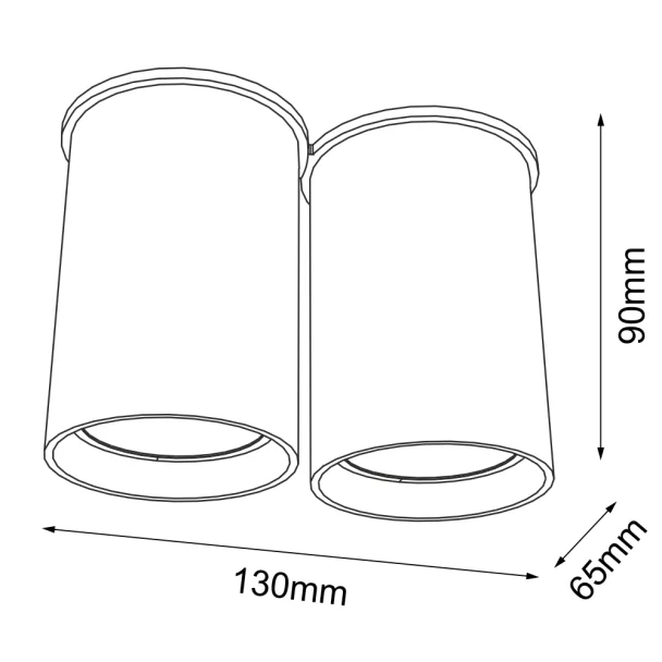 ANTIGO Plafon Arida 2 - Czarny (90 mm) 1112