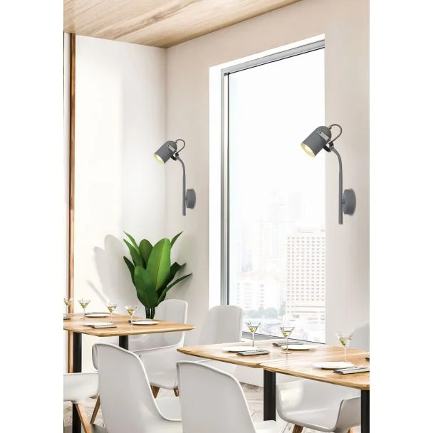 CANDELLUX 91-66527 GRAY KINKIET NA WYSIĘGNIKU 1X40W E14 SZARY