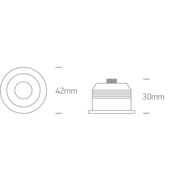 ONE LIGHT 10103B/AL/W Kato wpust COB LED 3000K aluminium / 700mA