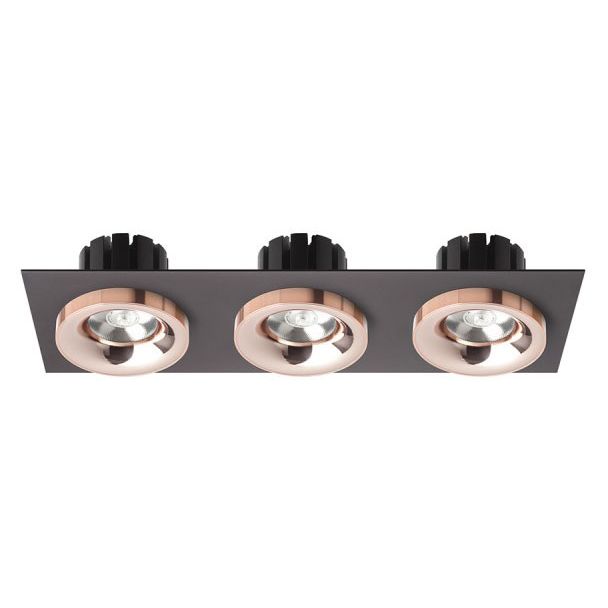 RENDL R13263 SHARM SQ III wpuszczana czarna miedź/miedź 230V LED 3x10W 24° 3000K