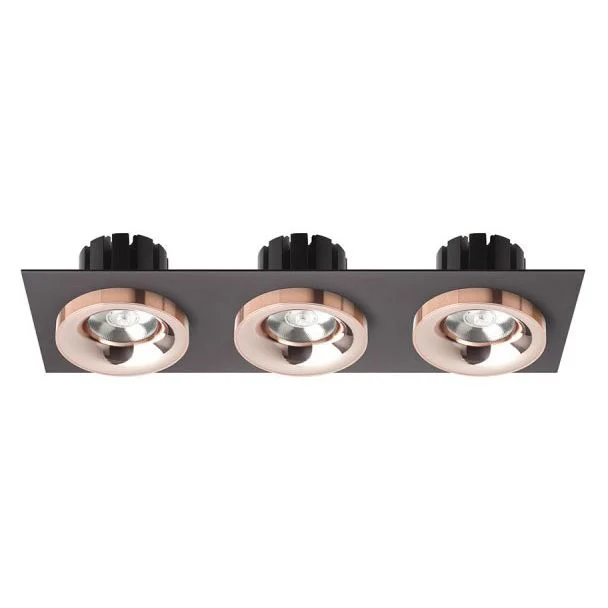 RENDL R13263 SHARM SQ III wpuszczana czarna miedź/miedź 230V LED 3x10W 24° 3000K