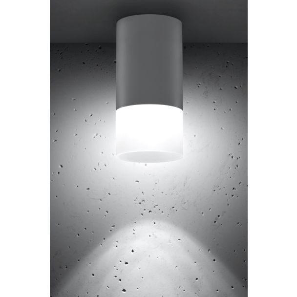 CANDELLUX 2273686 LAMPA SUFITOWA TUBA 1X50W GU10 MROŻONY+SZARY ŚR. 6,4 CM