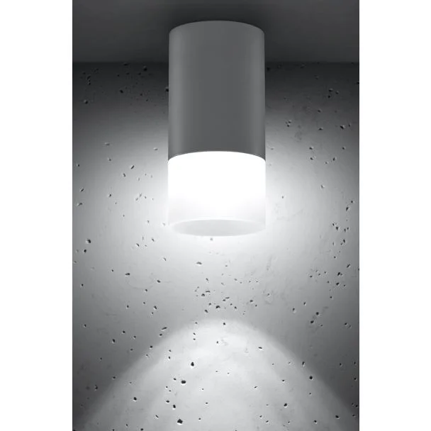 CANDELLUX 2273686 LAMPA SUFITOWA TUBA 1X50W GU10 MROŻONY+SZARY ŚR. 6,4 CM