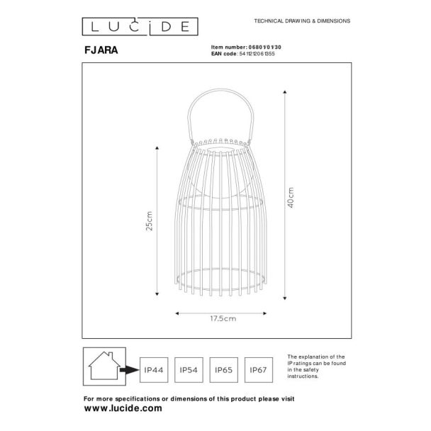 LUCIDE 06801/01/30 FJARA LAMPA STOJĄCA