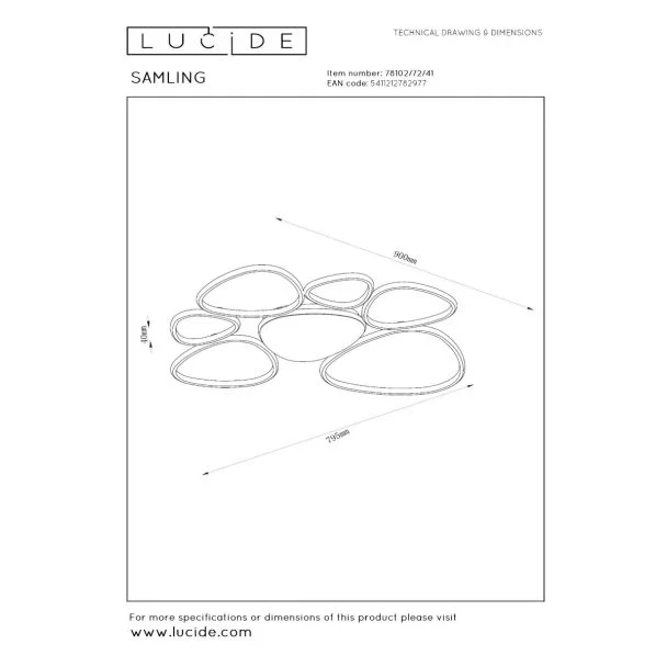LUCIDE SAMLING 78102/72/41 lampa sufitowa