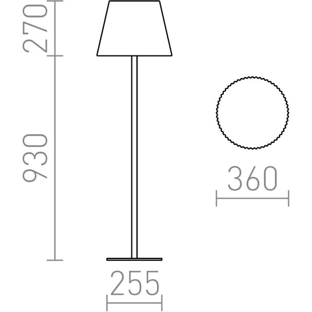RENDL R12420 BOSANOVA 120 podłogowa antracyt PE satynowy 230V E27 25W IP65