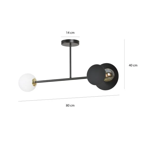 EMIBIG 612/2 MINERVA 2 BLACK LAMPA SUFITOWA
