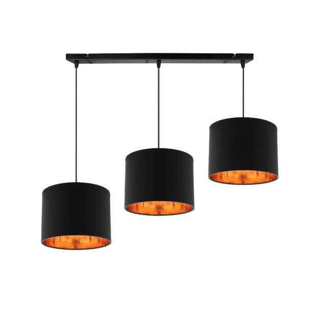 CANDELLUX 33-00736 CANDIDA LAMPA WISZĄCA CZARNY 3X40W E27 ABAŻUR CZARNY