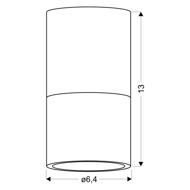 CANDELLUX 2273686 LAMPA SUFITOWA TUBA 1X50W GU10 MROŻONY+SZARY ŚR. 6,4 CM