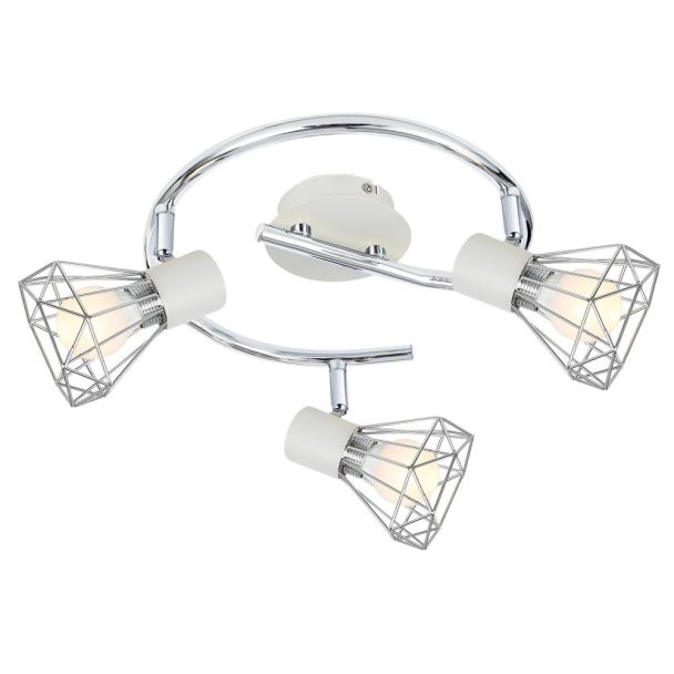 CANDELLUX 98-61355 VERVE LAMPA SUFITOWA SPIRALA 3X40W E14 BIAŁY ABAŻUR CHROM
