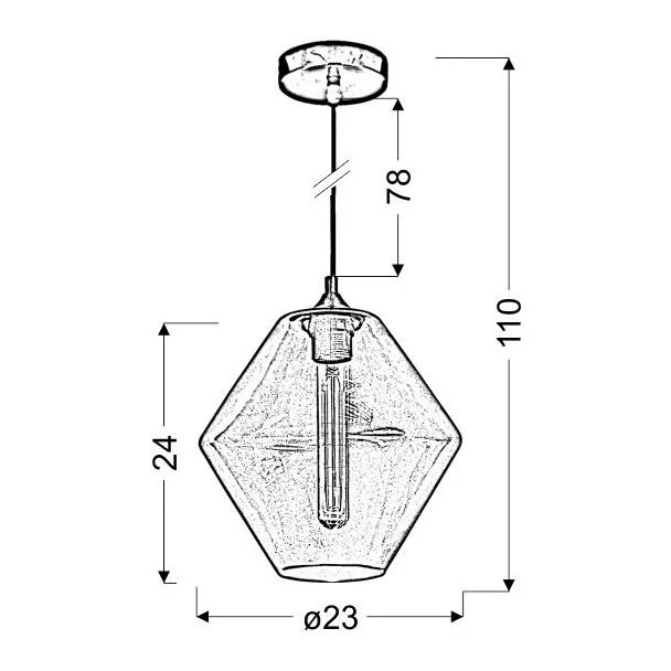 CANDELLUX 31-36353 BREMEN LAMPA WISZĄCA 20 1X60W E27 KLOSZ ZIELONY + ŻARÓWKA