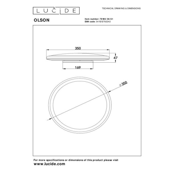 LUCIDE OLSON 79190/36/61 lampa sufitowa