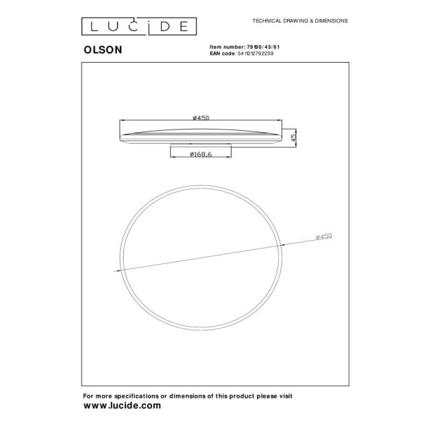 LUCIDE OLSON 79190/45/61 lampa sufitowa