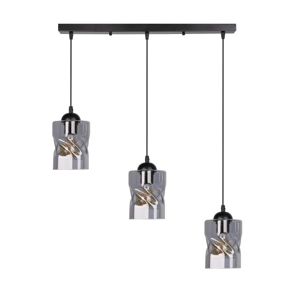 CANDELLUX 33-00149 FELIS LAMPA WISZĄCA CZARNY 3X60W E27 KLOSZ DYMIONY