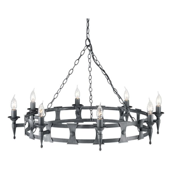 ELSTEAD SAXON SAX8 BLK/SIL 8Lt Chandelier