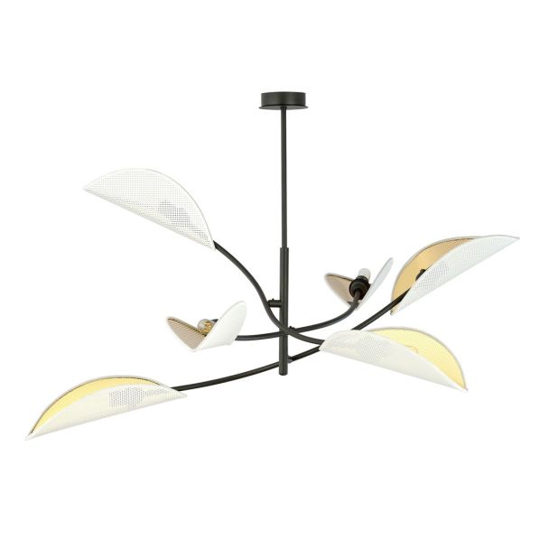 EMIBIG 1107/6 LAMPA SUFITOWA LOTUS 6 WHITE/GOLD