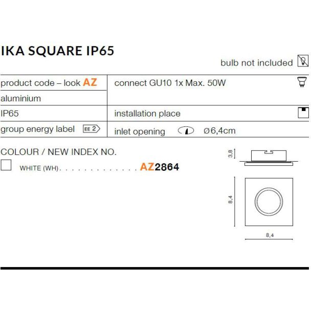 AZZARDO AZ2864 Ika S IP65 (white)