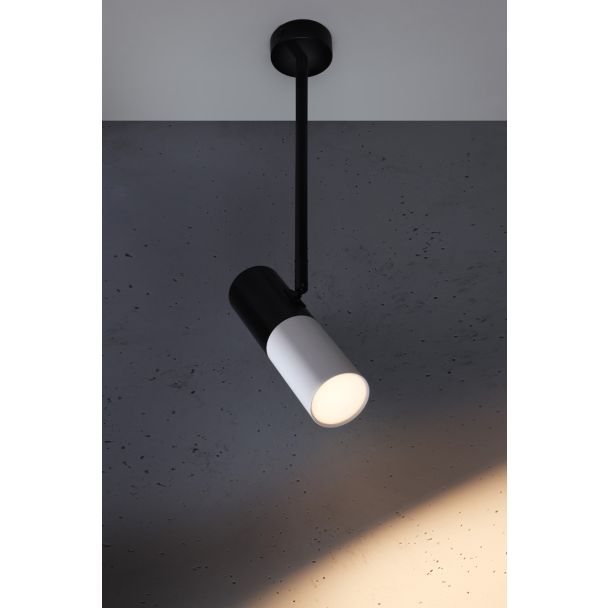 CANDELLUX 31-78353 TUBA LAMPA WISZĄCA/SZTYCA 1X15W GU10 6,8/19,5 BIAŁY+CZARNY