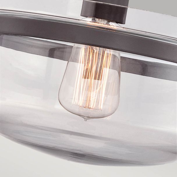 ELSTEAD Penn Station QZ-PENN-STATION-F-WT 1 Light Semi Flush - Western Bronze