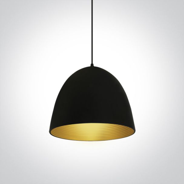 ONE LIGHT 63016A/B/BS Koufalos czarno-mosiężna lampa wisząca E27 20W