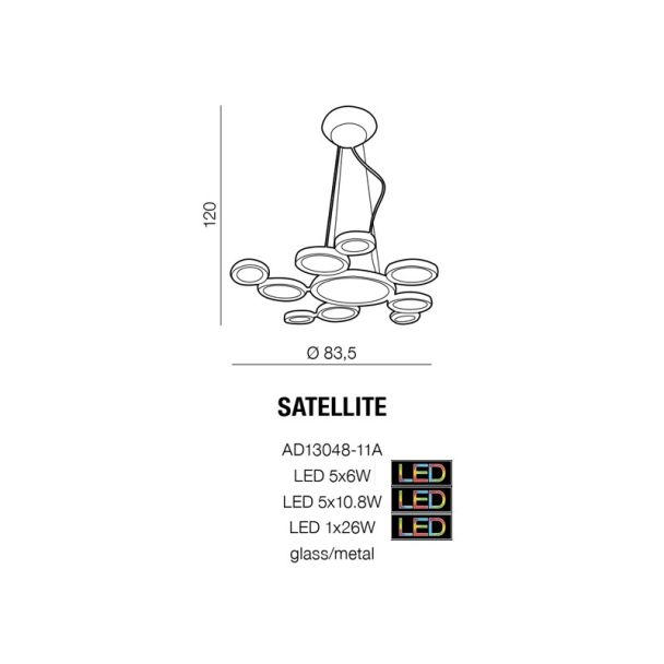 AZZARDO AD13048-11A / AZ1786 Satellite Lampa wisząca