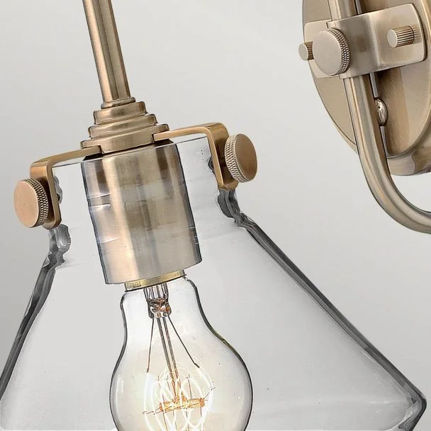 ELSTEAD Congress HK-CONGRESS1-A-BC 1 Light Clear Glass Wall Light - Brushed Caramel