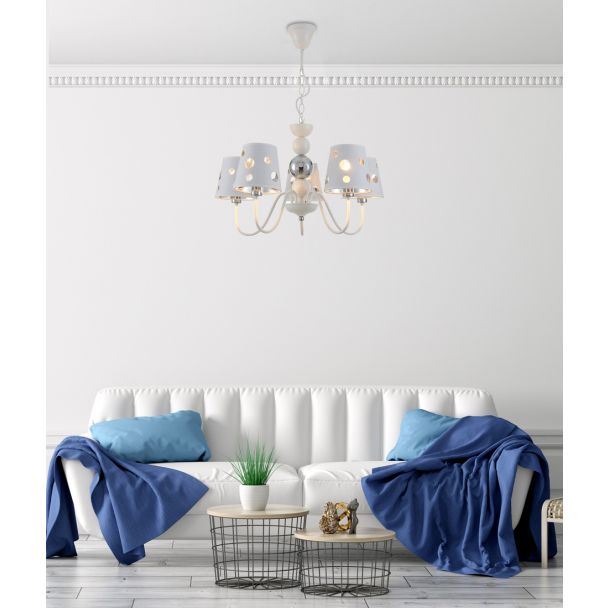 CANDELLUX 50205110 LAMPA WISZĄCA BATLEY 5 BIAŁY