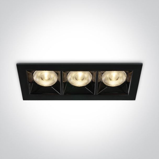 ONE LIGHT 50306B/B/W Nisi czarny wpust z odbłyśnikiem ciemny chrom COB LED 3000K 12W