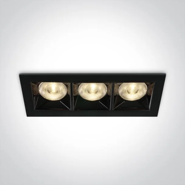 ONE LIGHT 50306B/B/W Nisi czarny wpust z odbłyśnikiem ciemny chrom COB LED 3000K 12W