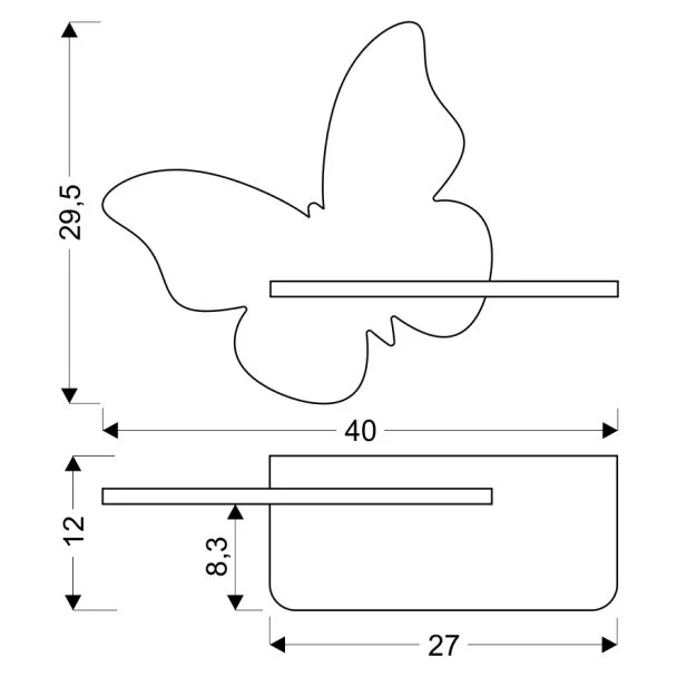 CANDELLUX 21-85160 BUTTERFLY LAMPA KINKIET 5W LED 4000K IQ KIDS Z PRZEWODEM Z WŁ. I WTYCZKĄ MIĘTOWY